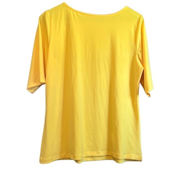 Susan Graver Modern Essentials Liquid Knit Top Large Sz medium Yellow - Picture 4 of 4